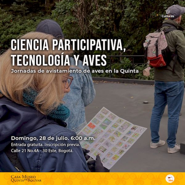 Poster de la jornada "Ciencia participativa, tecnología y aves"